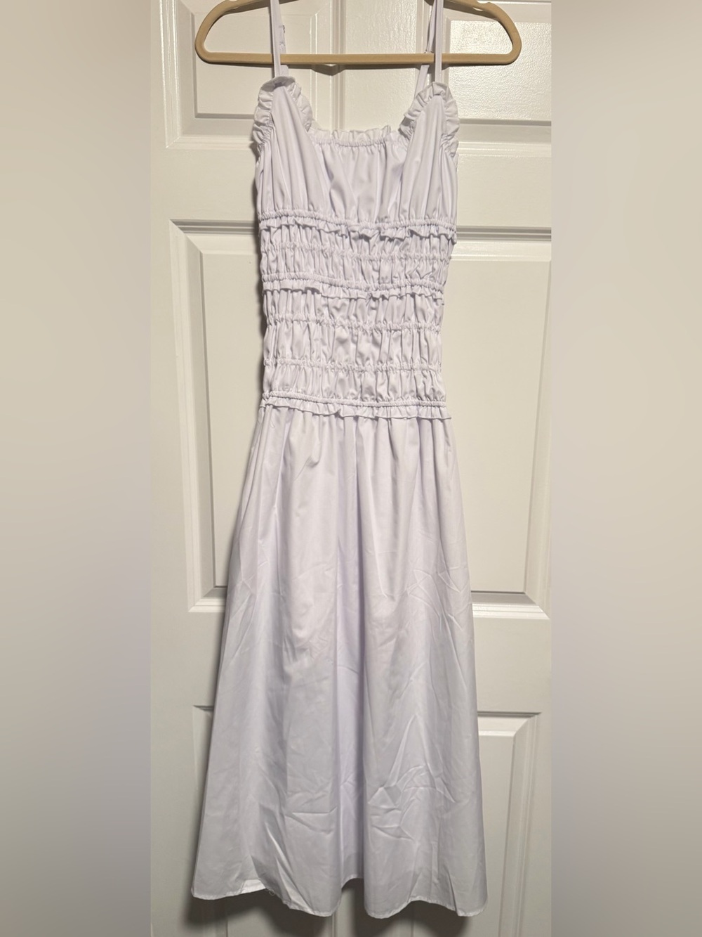 White Smocked Bodice Dress